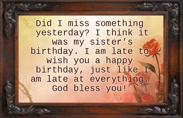 Happy Belated Birthday Female