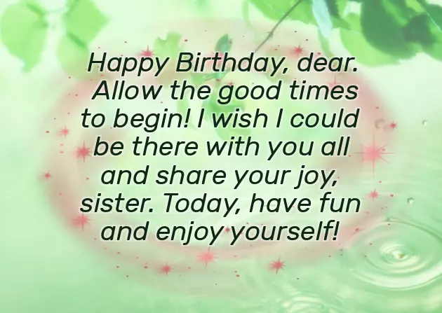 Birthday Sentence For Sister Birthday Sentence For Sister