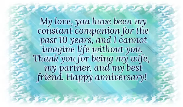 10Th Wedding Anniversary Message