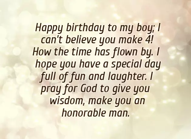 Birthday Wishes For 4 Years Baby Boy