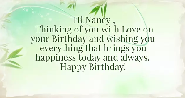 Happy Birthday Nancy Happy Birthday Nancy