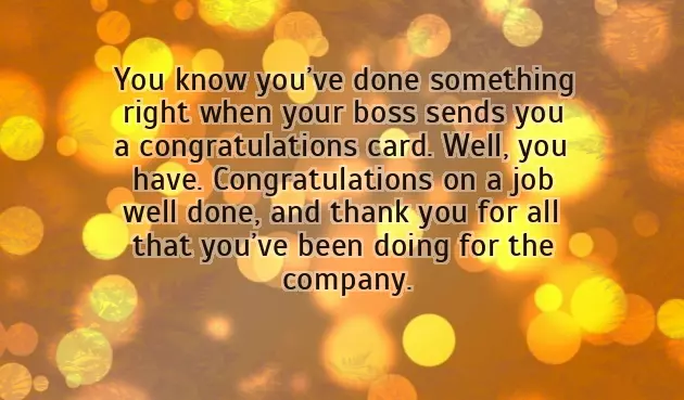 Congratulations Great Job