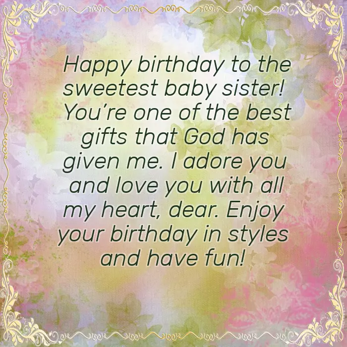 Birthday Greetings To A Younger Sister