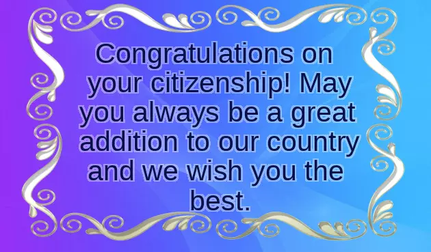 Congratulations On Your Citizenship