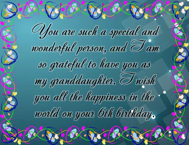 Happy 6 Birthday Granddaughter Happy 6 Birthday Granddaughter
