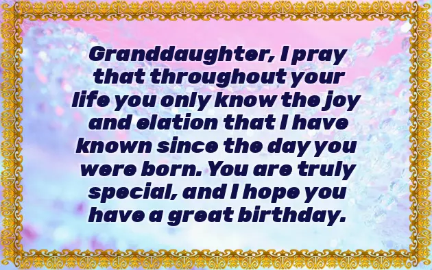 Happy Birthday To My Wonderful Granddaughter