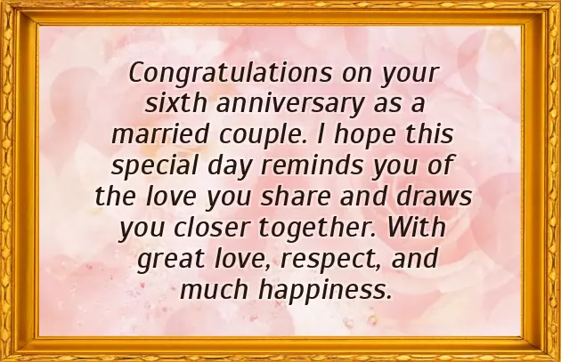 Happy 6Th Anniversary Wishes