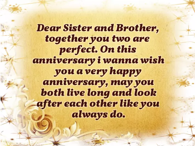 Best Anniversary Wishes For Sister And Brother In Law