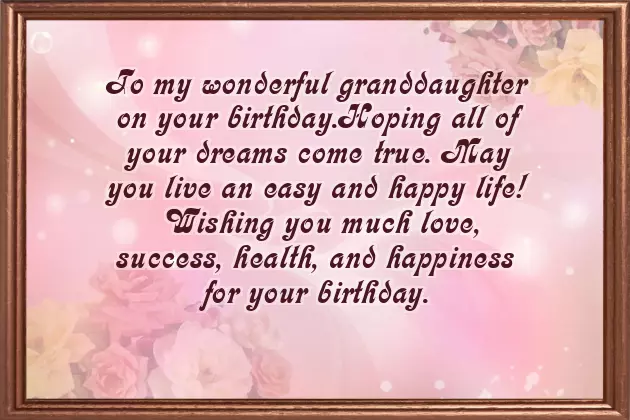 Birthday Wishes To Granddaughter In English