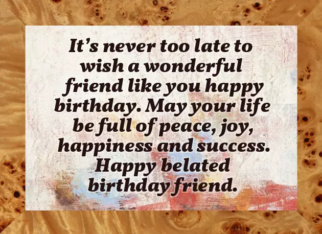 Belated Congrats Belated Congrats