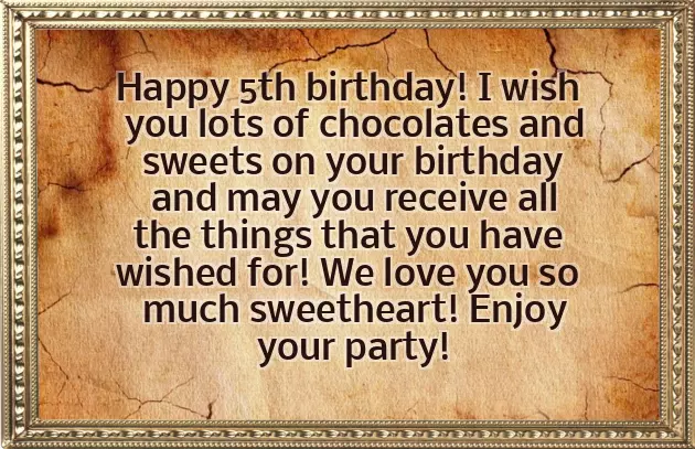 Happy Birthday Wishes For 5 Year Old Niece