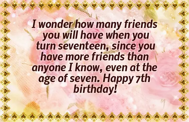 Birthday Wishes To 7 Year Old Son