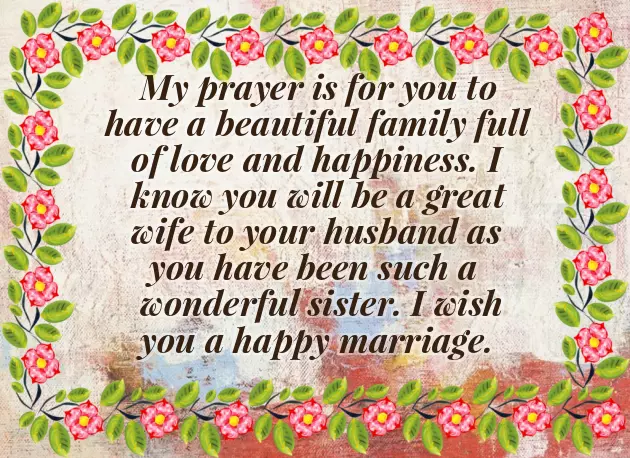 Sister Marriage Wishes In English