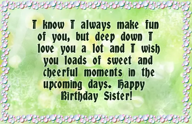 Naughty Birthday Wishes For Sister