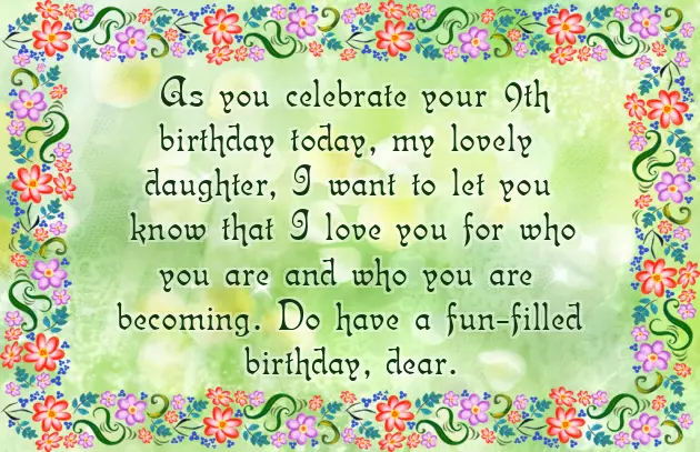 Birthday Wishes For A 9 Year Girl Birthday Wishes For A 9 Year Girl