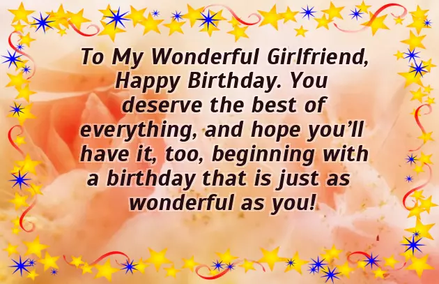 Sweet Wish Birthday For Girlfriend