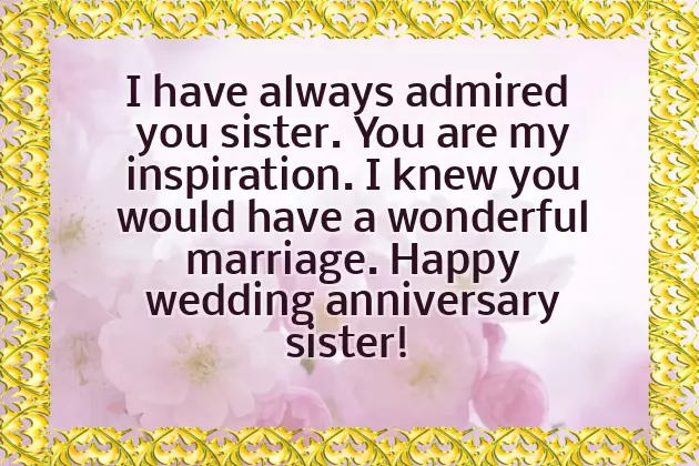 Happy Anniversary Sister Wishes