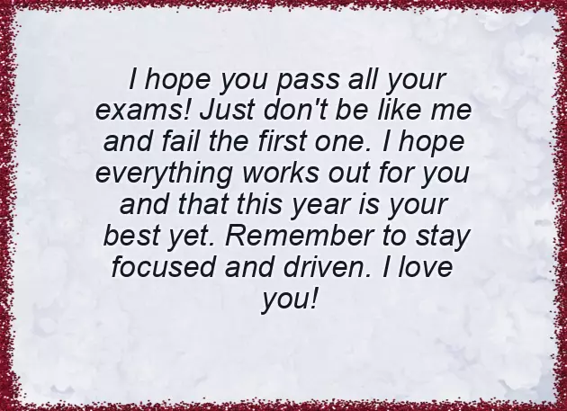 Best Wishes For Exam In English
