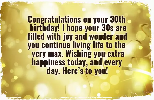 Birthday Wishes For 30 Year Old Man