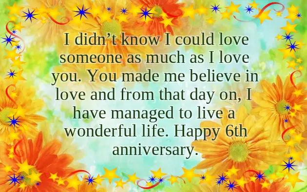 Happy 6Th Anniversary Wishes