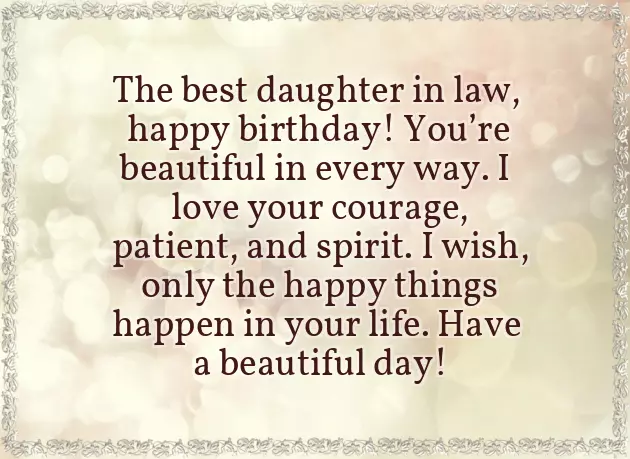 Birthday Wishes For Daughter In Law From Father In Law