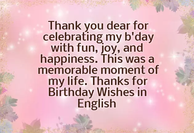 Birthday Wishes Thanks