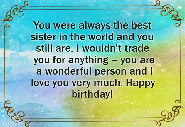 Happy Birthday To My Only Sister