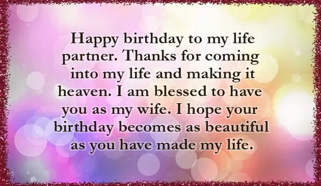 Happy Birthday Wishes In Wife
