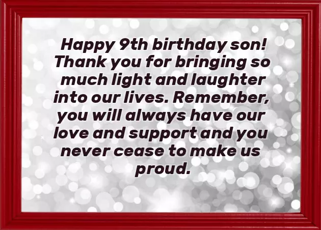 9 Year Old Son Birthday Wishes 9 Year Old Son Birthday Wishes