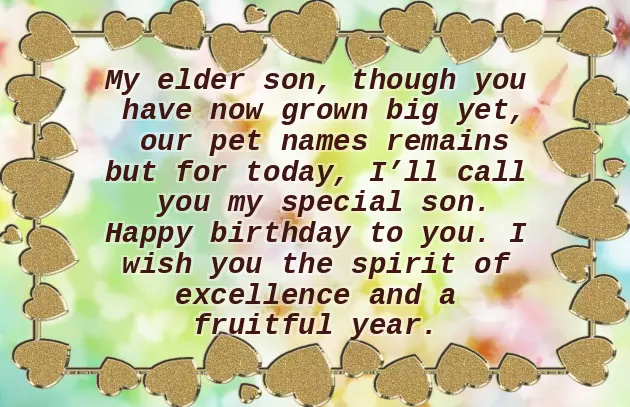 Birthday Greetings To My Eldest Son