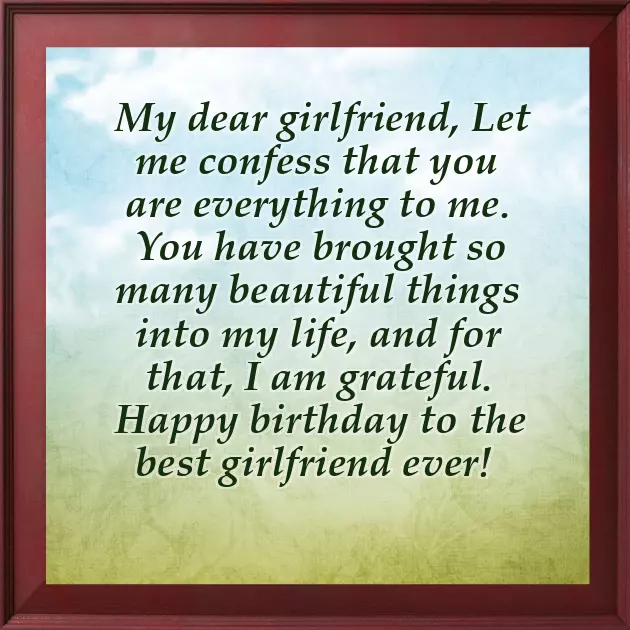 A Happy Birthday Letter To My Girlfriend A Happy Birthday Letter To My Girlfriend