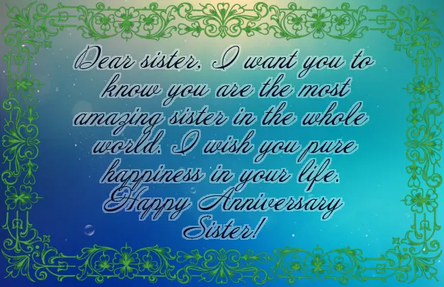 Anniversary Wishes For My Sister