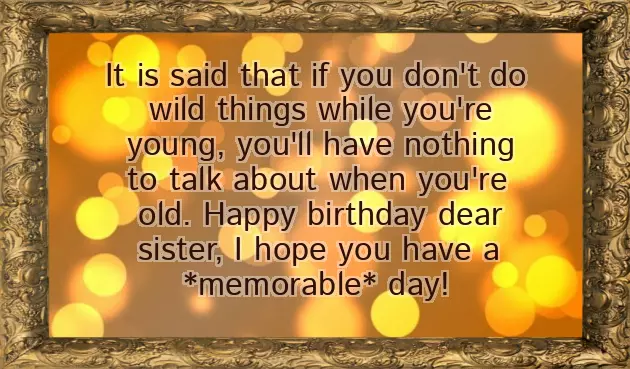 Birthday Funny Wishes For Sister