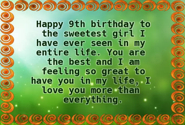 9Th Birthday Wishes For Daughter 9Th Birthday Wishes For Daughter