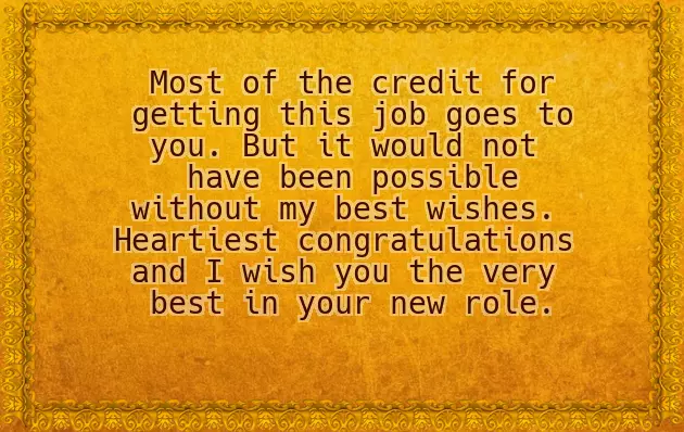 Congrats On New Position