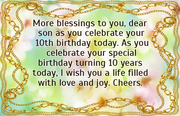Happy Birthday Wishes To 10 Year Old Boy