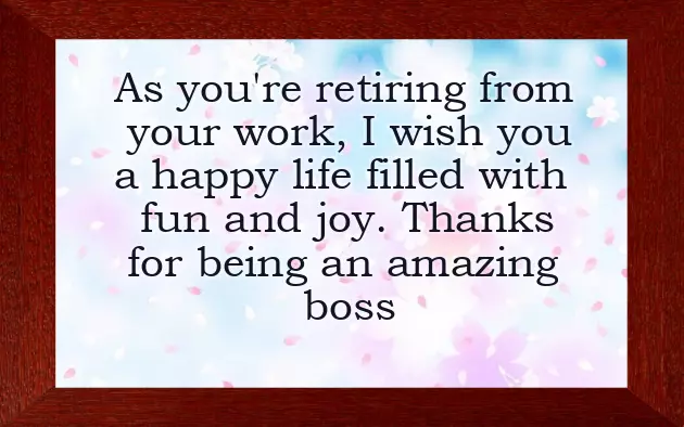 Retirement Wishes For Boss