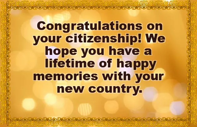 Congratulations On Your Citizenship