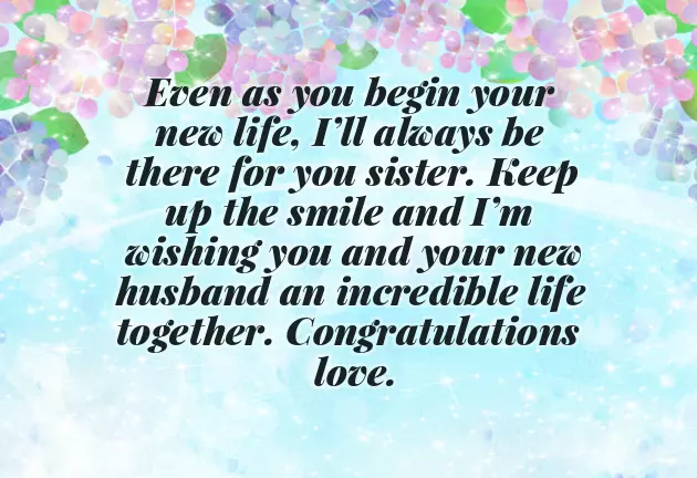 Sister Marriage Wishes In English