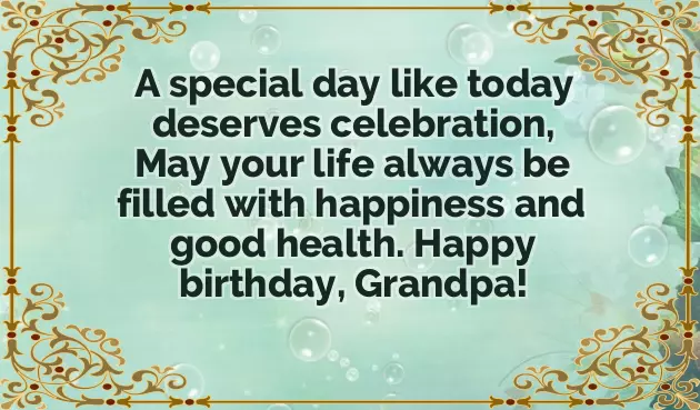 Birthday Greeting To Grandfather