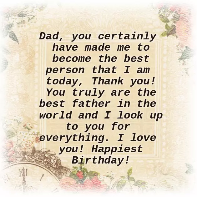 Happy Birthday Dad Words