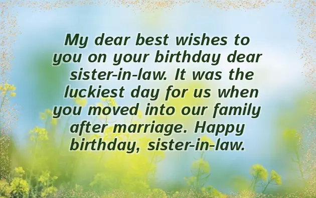 Sweet Birthday Wishes For Sister In Law