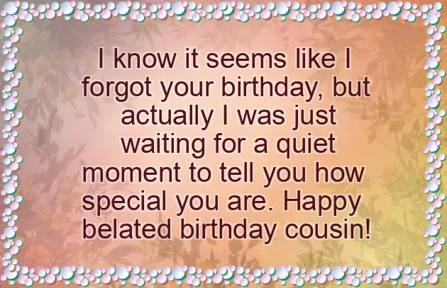 Belated Congrats Belated Congrats