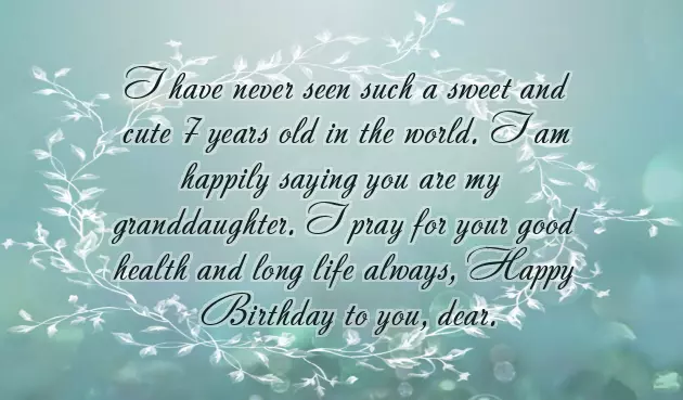 Greetings For 7Th Birthday Girl