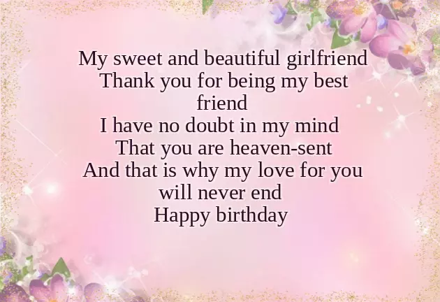 Birthday Wishes For Girlfriend In English Birthday Wishes For Girlfriend In English