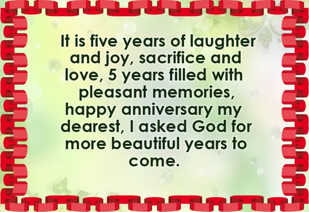 5Th Year Wedding Anniversary