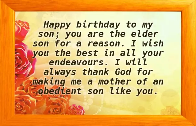 Birthday Greetings To My Eldest Son