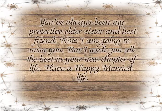 Sister Marriage Wishes In English