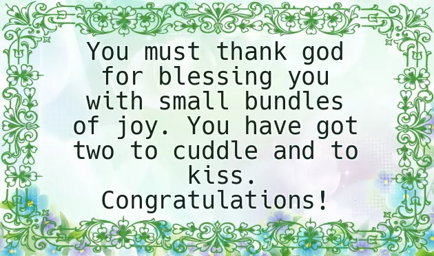 Twins New Born Baby Wishes