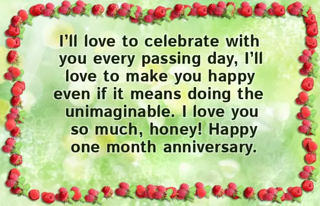 Happy One Month Anniversary